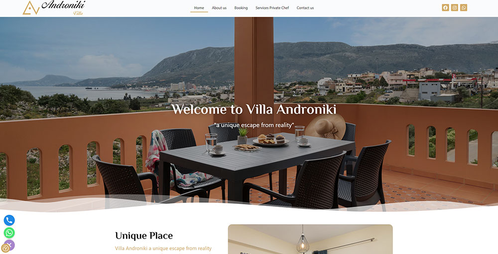 villa androniki startweb website build